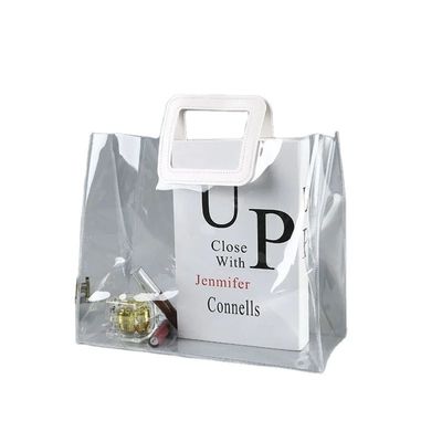 Open Closure Custom Clear PVC Gift Iridescent Tote Cosmetic Bag for Fashionable Look