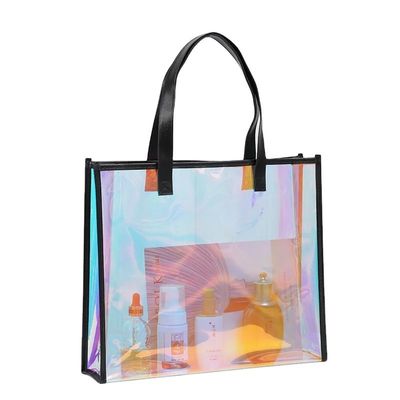 Luxury Waterproof Clear Women's Cosmetic Handbag Custom Makeup Pouch Tote Bag with Logo