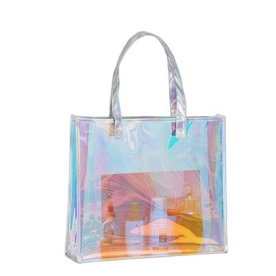 Luxury Waterproof Clear Women's Cosmetic Handbag Custom Makeup Pouch Tote Bag with Logo