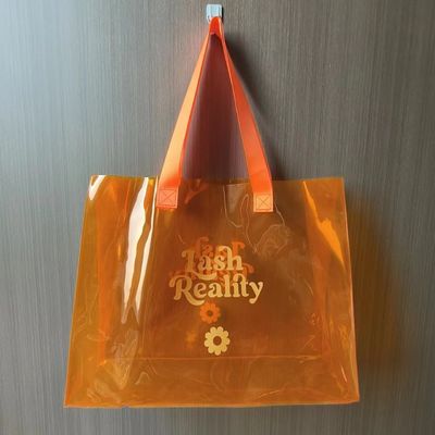 Custom Logo High Transparency Clear PVC Plastic Tote Bag for Waterproof Advertising