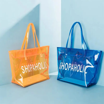 Custom Logo High Transparency Clear PVC Plastic Tote Bag for Waterproof Advertising