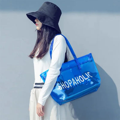 Custom Logo High Transparency Clear PVC Plastic Tote Bag for Waterproof Advertising