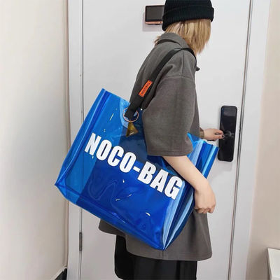 Custom Logo High Transparency Clear PVC Plastic Tote Bag for Waterproof Advertising
