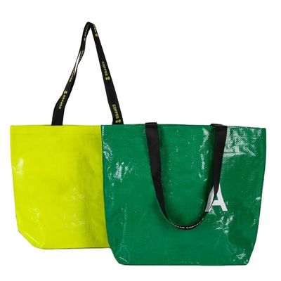 Customized Color Eco Friendly PP Woven Laminated Shopping Tote Bags with Custom Logo