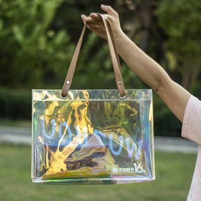 Cosmetics Convenience Newest Fashinable Custom Eco Large Waterproof Clear Shopping Handbag
