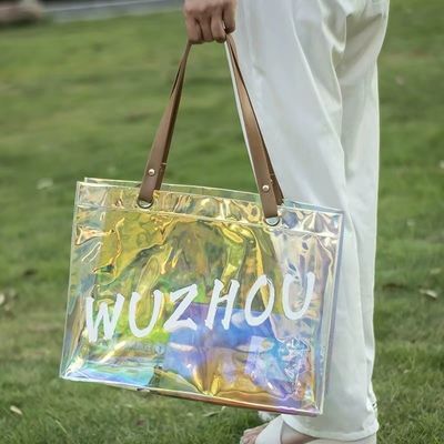 Cosmetics Convenience Newest Fashinable Custom Eco Large Waterproof Clear Shopping Handbag