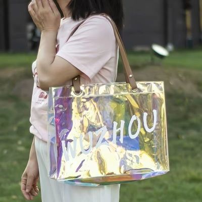 Cosmetics Convenience Newest Fashinable Custom Eco Large Waterproof Clear Shopping Handbag