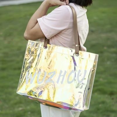 Cosmetics Convenience Newest Fashinable Custom Eco Large Waterproof Clear Shopping Handbag