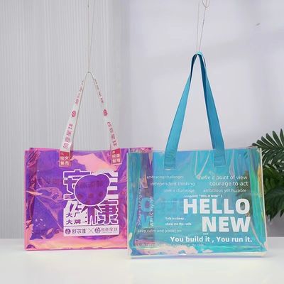 Cosmetics Convenience Newest Fashinable Custom Eco Large Waterproof Clear Shopping Handbag
