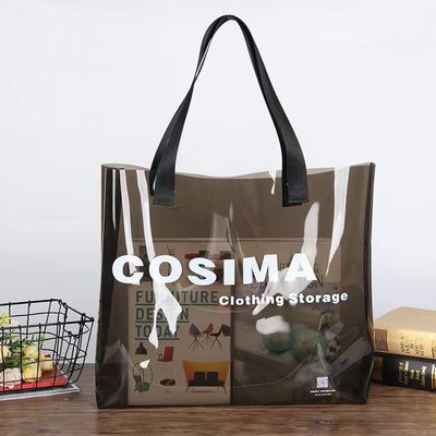 Cosmetics Convenience Newest Fashinable Custom Eco Large Waterproof Clear Shopping Handbag