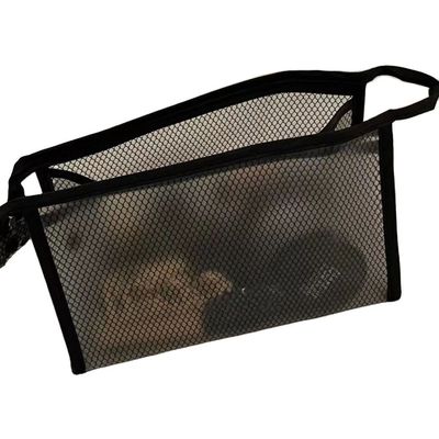 Handled Style Waterproof Transparent Nylon Mesh Custom Logo Large Makeup Cosmetic Bag