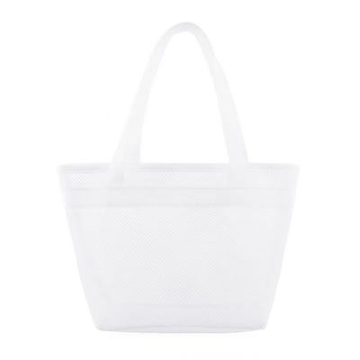 Customized Logo Mesh Toiletry Bag Eco Shopping Bag with Zipper Small Nylon Mesh Bag
