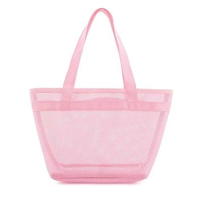 Customized Logo Mesh Toiletry Bag Eco Shopping Bag with Zipper Small Nylon Mesh Bag