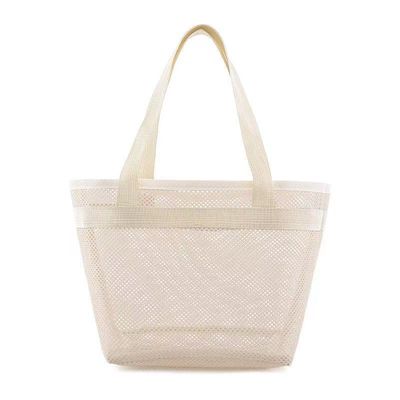 Customized Logo Mesh Toiletry Bag Eco Shopping Bag with Zipper Small Nylon Mesh Bag