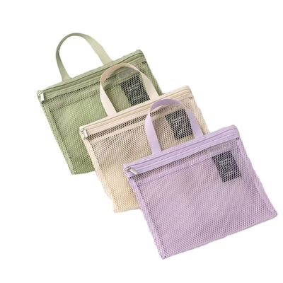 Customized Mesh Toiletry Bag Light Weight Net Bag Small Nylon Mesh for Bathroom Storage