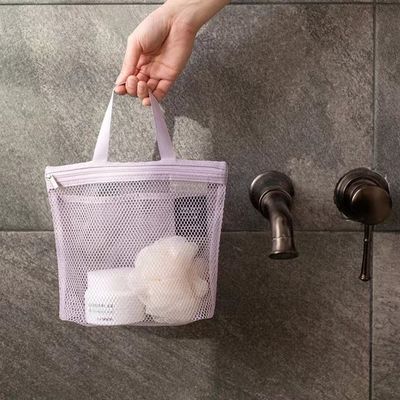 Customized Mesh Toiletry Bag Light Weight Net Bag Small Nylon Mesh for Bathroom Storage