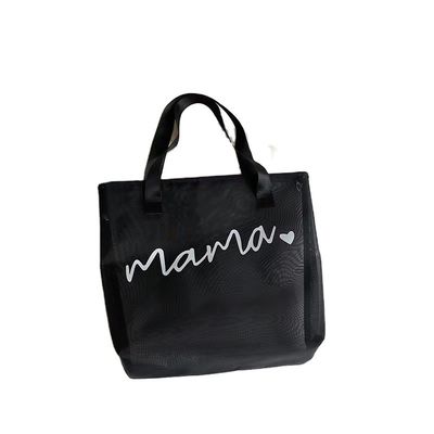 Customized Logo Waterproof Polyester Tote Bag for Shopping and Beach Exploration