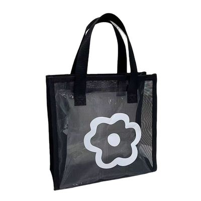 Cartoon Pattern Reusable Eco Mini Tote Bag Custom Printed Polyester Nylon Mesh Shopping