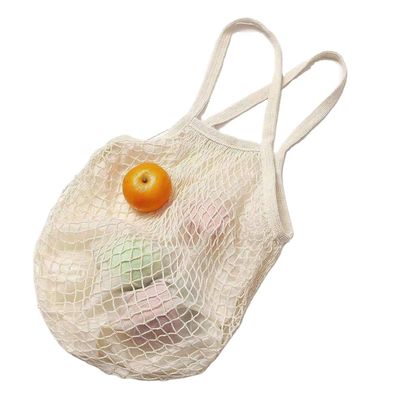 Customized Logo Eco Organic Cotton Mesh Net Reusable Shopping Bag for Vegetable Fruit Food