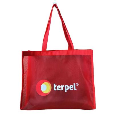 Handled Style Large Capacity Mesh Shopping Tote Bag with Custom Logo and Customized