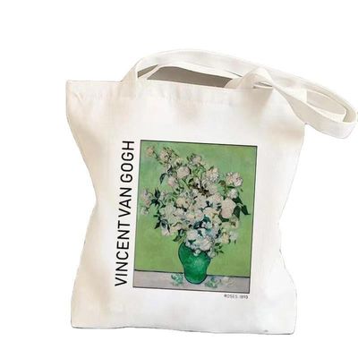 Cartoon Pattern Reusable Canvas Cotton Shopping Tote Bag with Custom Logo Eco Friendly
