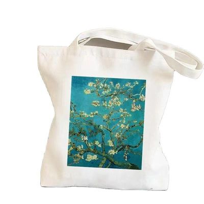 Cartoon Pattern Reusable Canvas Cotton Shopping Tote Bag with Custom Logo Eco Friendly