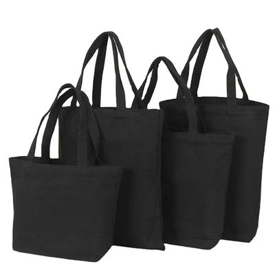 Personalized Print Cotton Black Canvas Tote Bag for Shopping Newest Fashionable Style