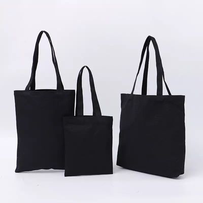 Personalized Print Cotton Black Canvas Tote Bag for Shopping Newest Fashionable Style