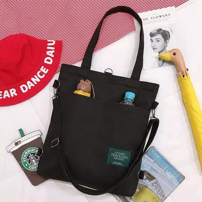Personalized Print Cotton Black Canvas Tote Bag for Shopping Newest Fashionable Style