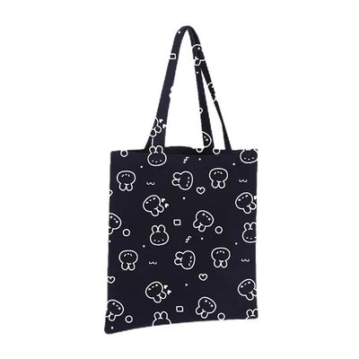 Letter Print Organic Canvas Cotton Grocery Shoulder Tote Bag for Reusable Advertising