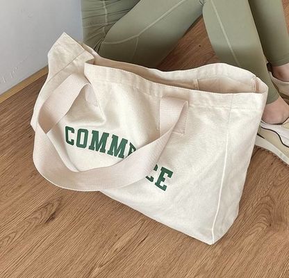 Natural Extra Large Canvas Tote Bag With Logo Printing For Shopping Needs