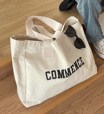 Natural Extra Large Canvas Tote Bag With Logo Printing For Shopping Needs