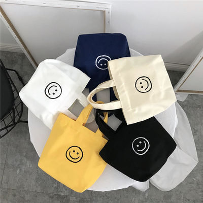Reusable and Stylish Mini Cotton Canvas Shopping Bag Tote Handle Bag for Daily School Life