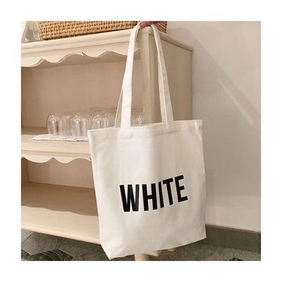 Daily School Life Custom Medium Organic Cotton Canvas Tote Bag for Reusable Shopping