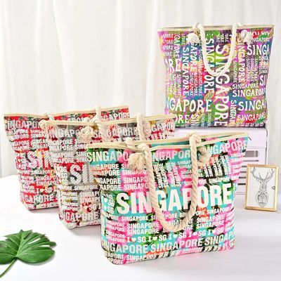 Canvas Large Plain Reusable Shopping Tote Bag Beach Bag with Newest Fashionable Style