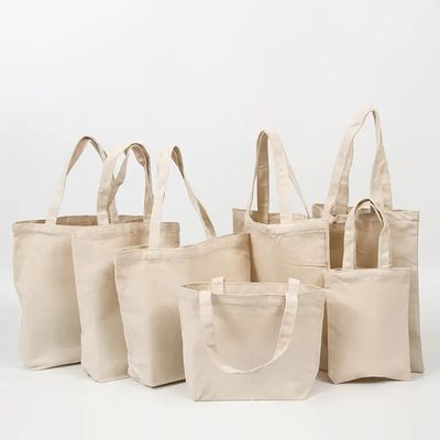 Low MOQ Eco Friendly Shopping Bag Blank Plain Canvas Cotton Tote Bag With Custom Logo