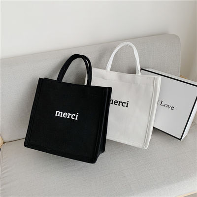 Custom Eco Shopping Bag Canvas Messenger Bag Cotton Tote Gifts Bag with Big Capacity