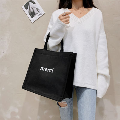 Custom Eco Shopping Bag Canvas Messenger Bag Cotton Tote Gifts Bag with Big Capacity