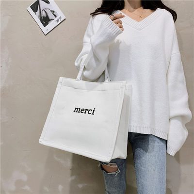 Custom Eco Shopping Bag Canvas Messenger Bag Cotton Tote Gifts Bag with Big Capacity