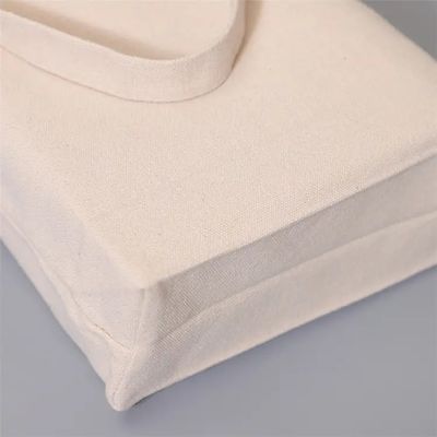 Custom Design Natural Color 100% Cotton Canvas Tote Bag With Zipper for Eco Shopping