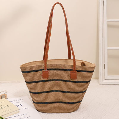 Handmade Raffia Straw Beach Bag for Unisex Summer Bucket Tote Style Basket