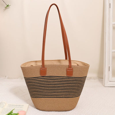 Handmade Raffia Straw Beach Bag for Unisex Summer Bucket Tote Style Basket