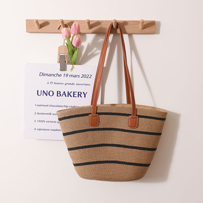 Handmade Raffia Straw Beach Bag for Unisex Summer Bucket Tote Style Basket
