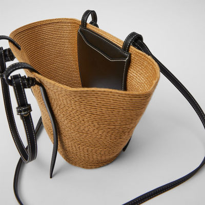 Outdoor Large Capacity Straw Beach Bag Vintage Handmade Woven Shoulder Bag Raffia Rattan Bags