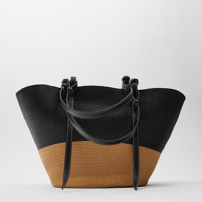 Outdoor Large Capacity Straw Beach Bag Vintage Handmade Woven Shoulder Bag Raffia Rattan Bags