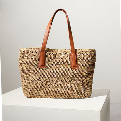 Number of Handles/Straps Two 2023 Style Straw Bag Woven Bag for Wild Beach Travel