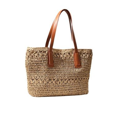 Number of Handles/Straps Two 2023 Style Straw Bag Woven Bag for Wild Beach Travel