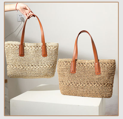 Number of Handles/Straps Two 2023 Style Straw Bag Woven Bag for Wild Beach Travel