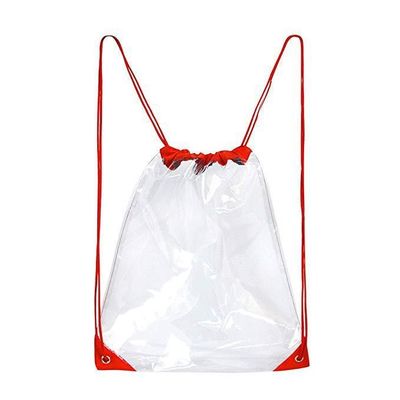 Custom Printed Waterproof Transparent PVC Clear Backpack Drawstring Pouch Bag for Gifts