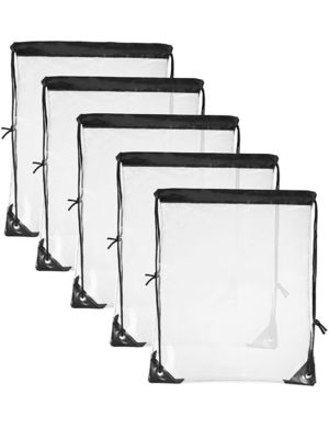 Custom Printed Waterproof Transparent PVC Clear Backpack Drawstring Pouch Bag for Gifts